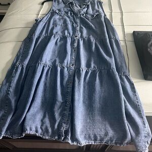 Soft Denim tiered dress( knee length